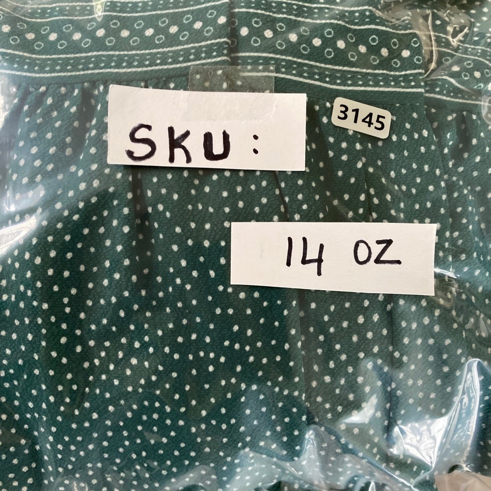 Max Studio Green Polka Dot Tiered Maxi Dress Ruffle V-Neck Smocked Waist Medium - Picture 8 of 8